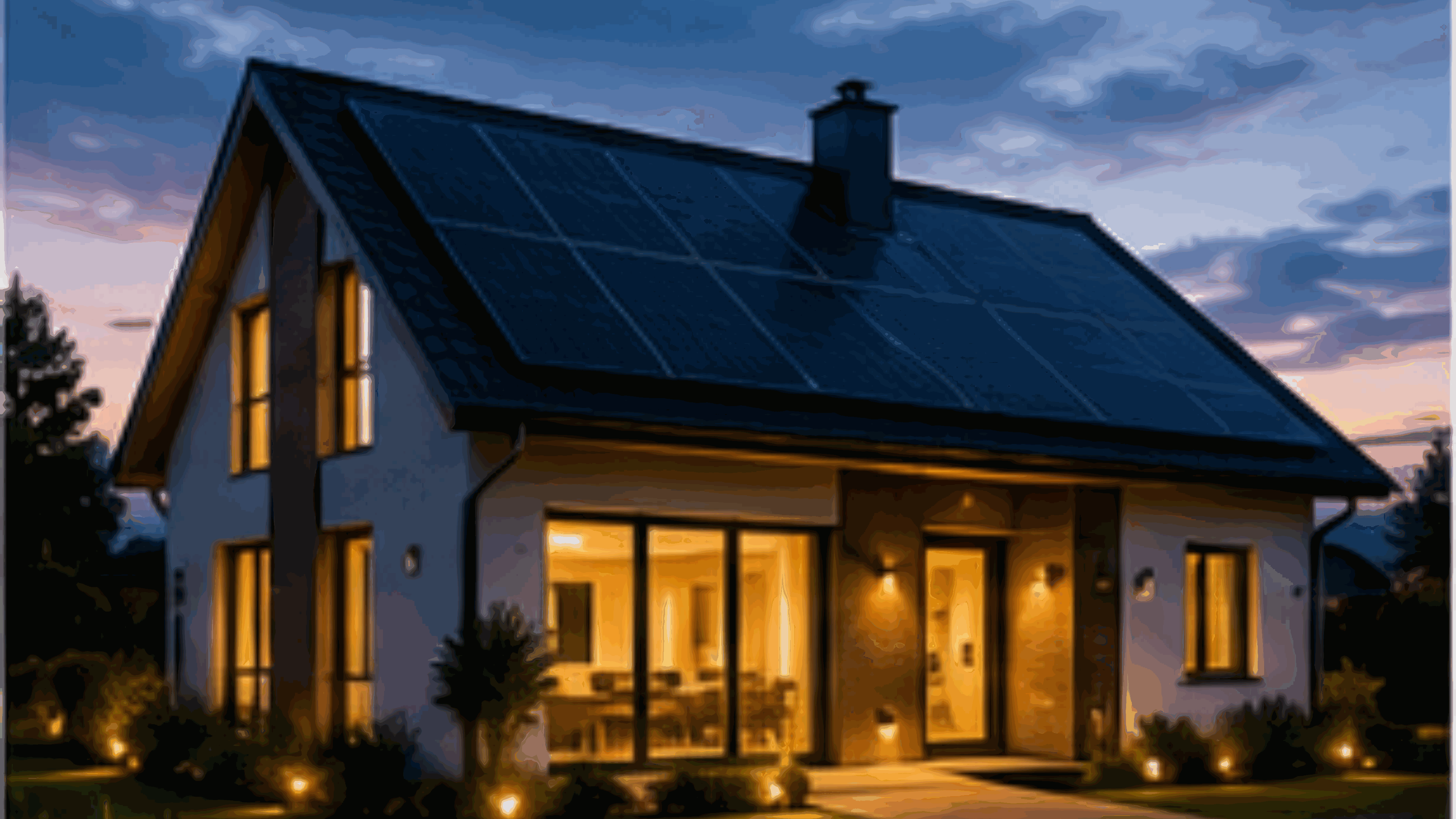 Modernes Haus mit Photovoltaikanlage